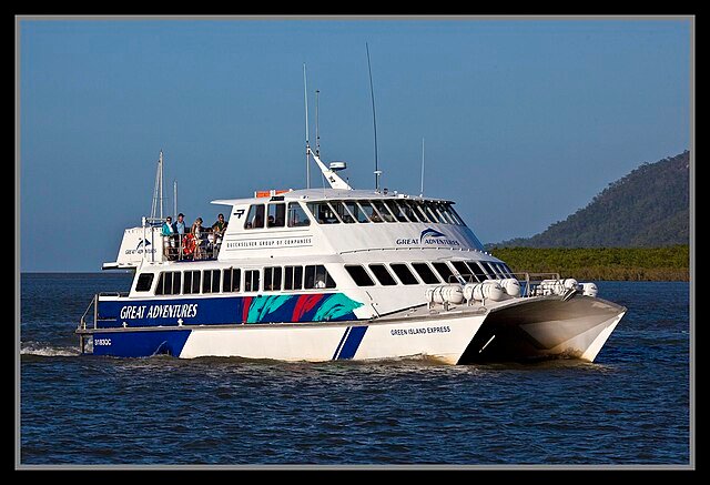 Boat cruise in the Great barrier reef